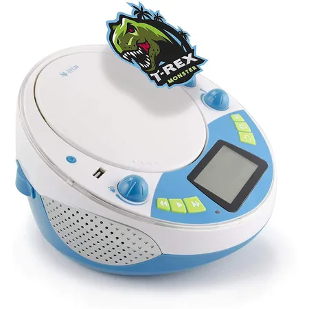 X4Tech Bobby Joey JamBox - Kinder CD Player mit USB Bluetooth MP3 Sticker, blau