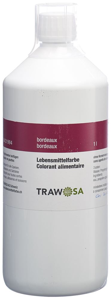 TRAWOSA Lebensmittelfarbstoff bordeaux 1000 ml