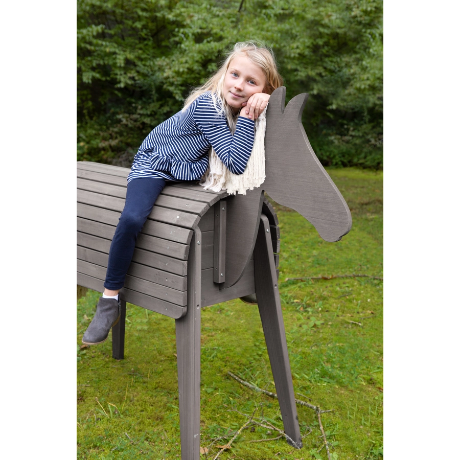 roba Holzpferd Outdoor grau
