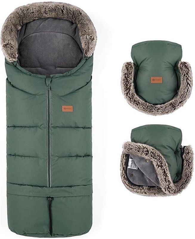 PETITE&MARS - ARCTIC - Voetenzak 4-in-1 - Veritable Khaki - Inclusief Handmoffen