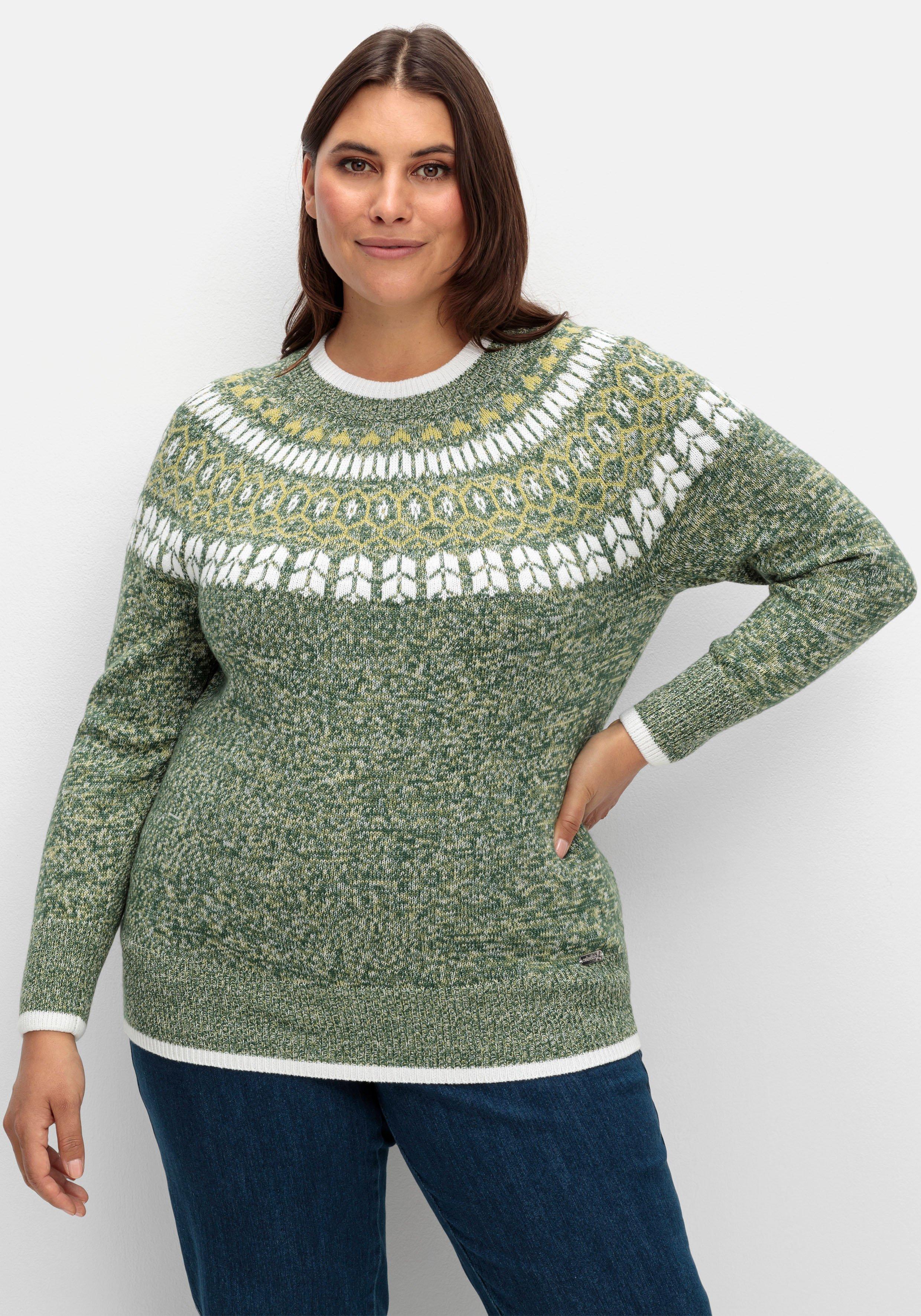 Norwegerpullover in melierter Optik