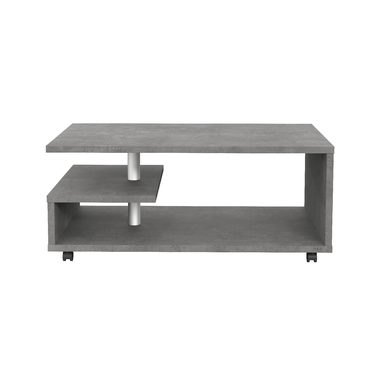 Couchtisch - Betonoptik-dunkelgrau - rollbar