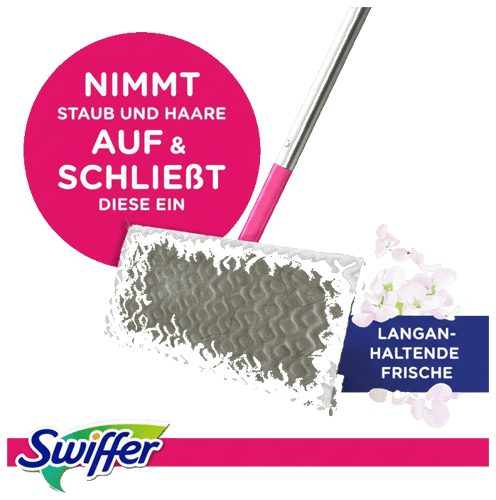Swiffer Pink Bodenwischer Starter-Set Mit 1 Bodenwischer Sowie 4 Trockenen Und 4 Feuchten Bodentüchern