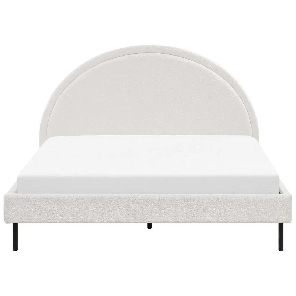 MARGUT - Bed - Wit - 160 x 200 cm - Bouclé