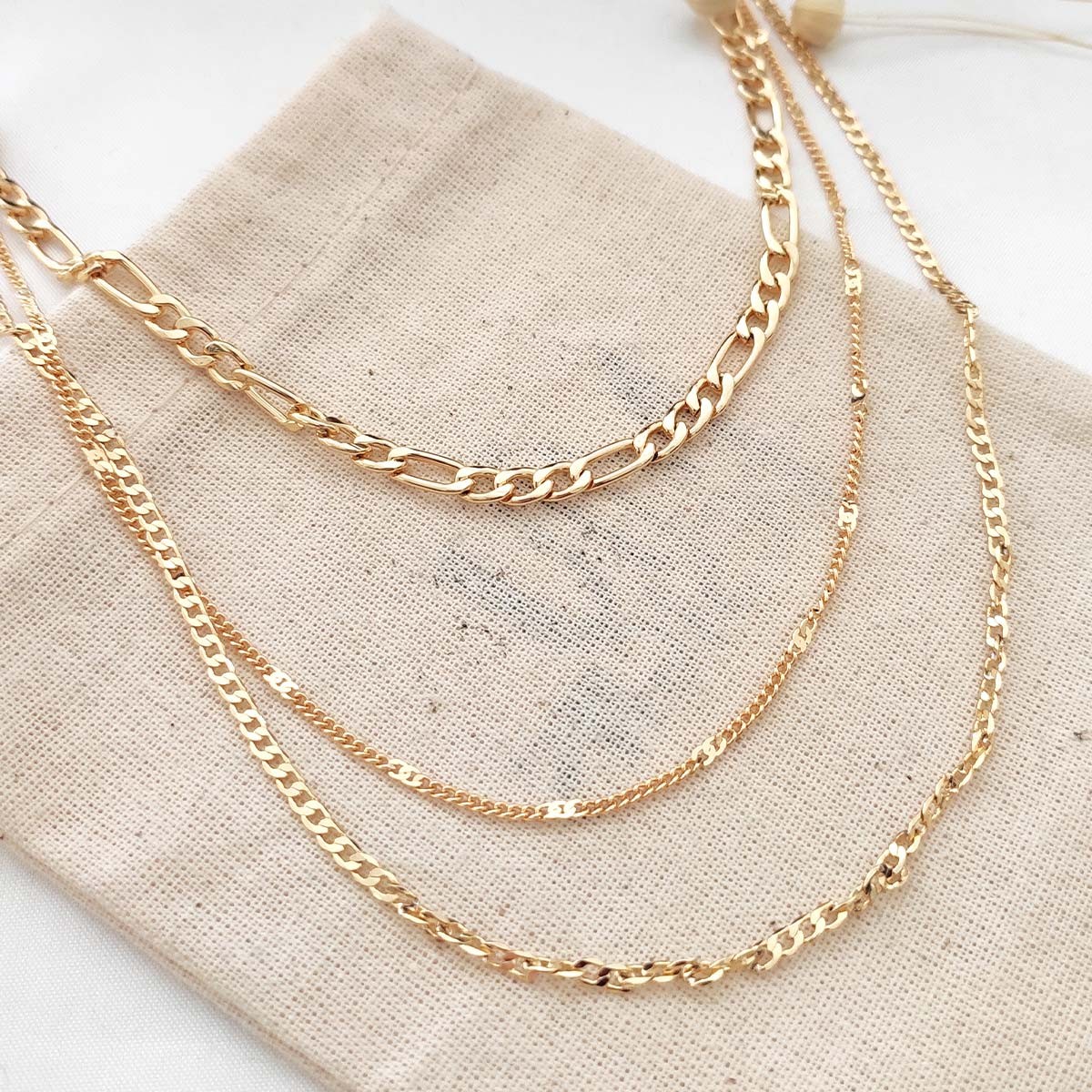 Collier triple - Laiton plaqué or