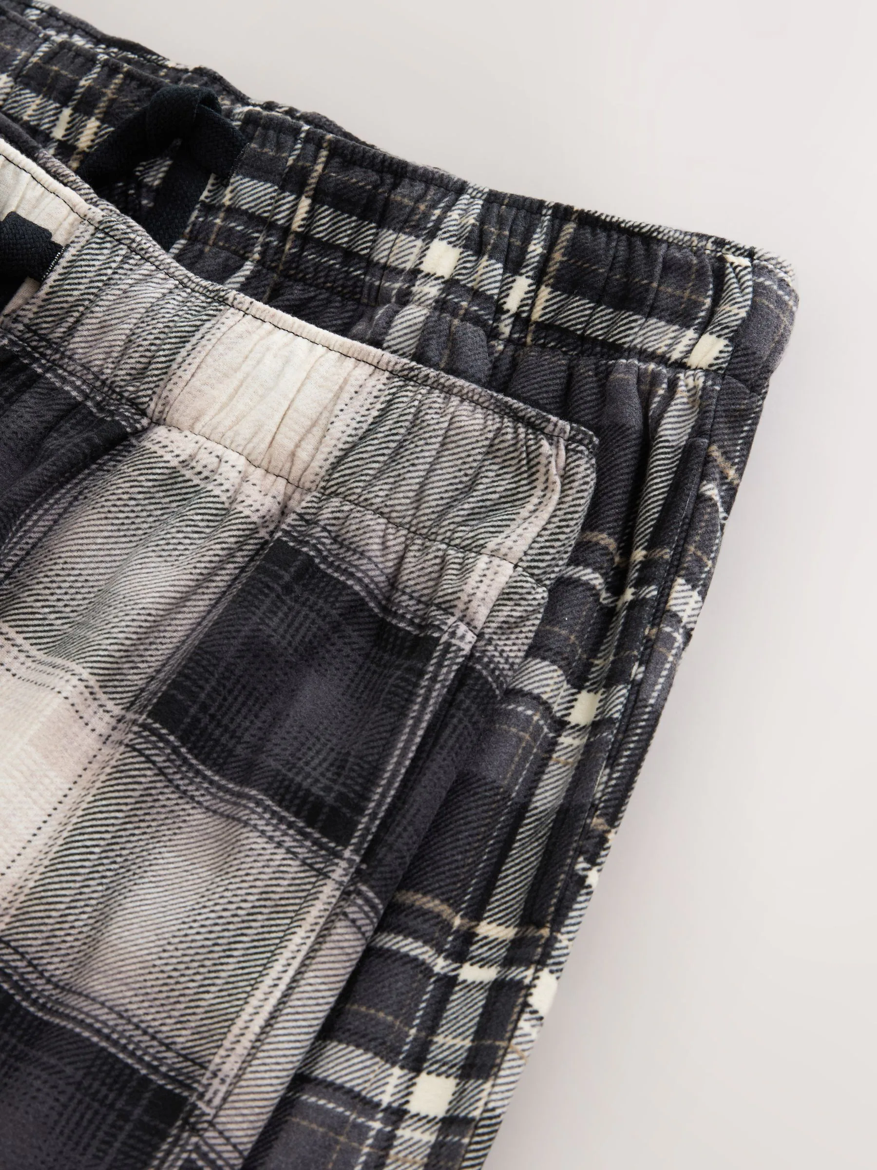 Naturel/zwart geruit - Motionflex behaaglijke pyjamabroek met open zoom, set van 2