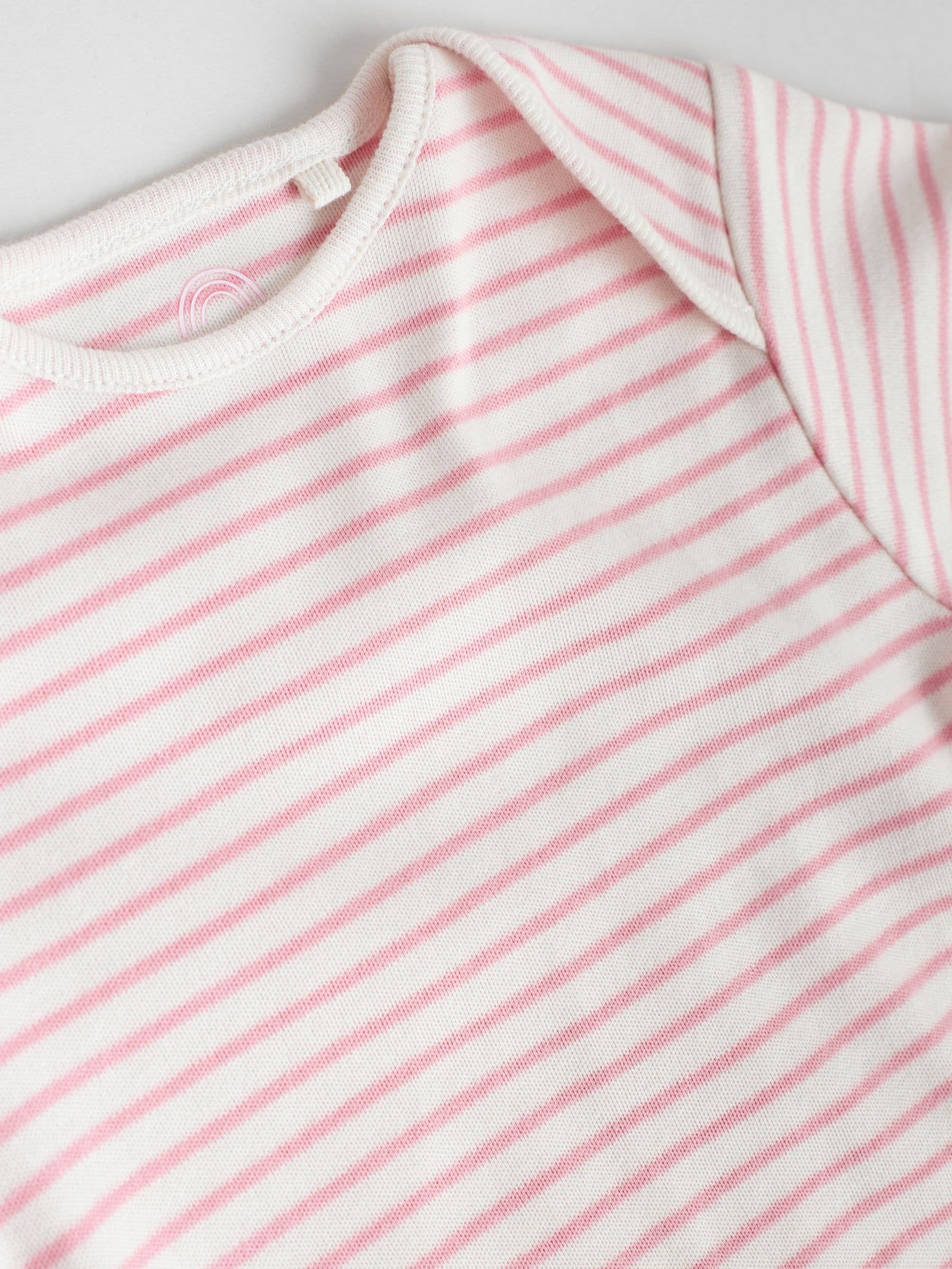 Roze met hartjesprint - Set van 5 babyrompertjes met korte mouwen