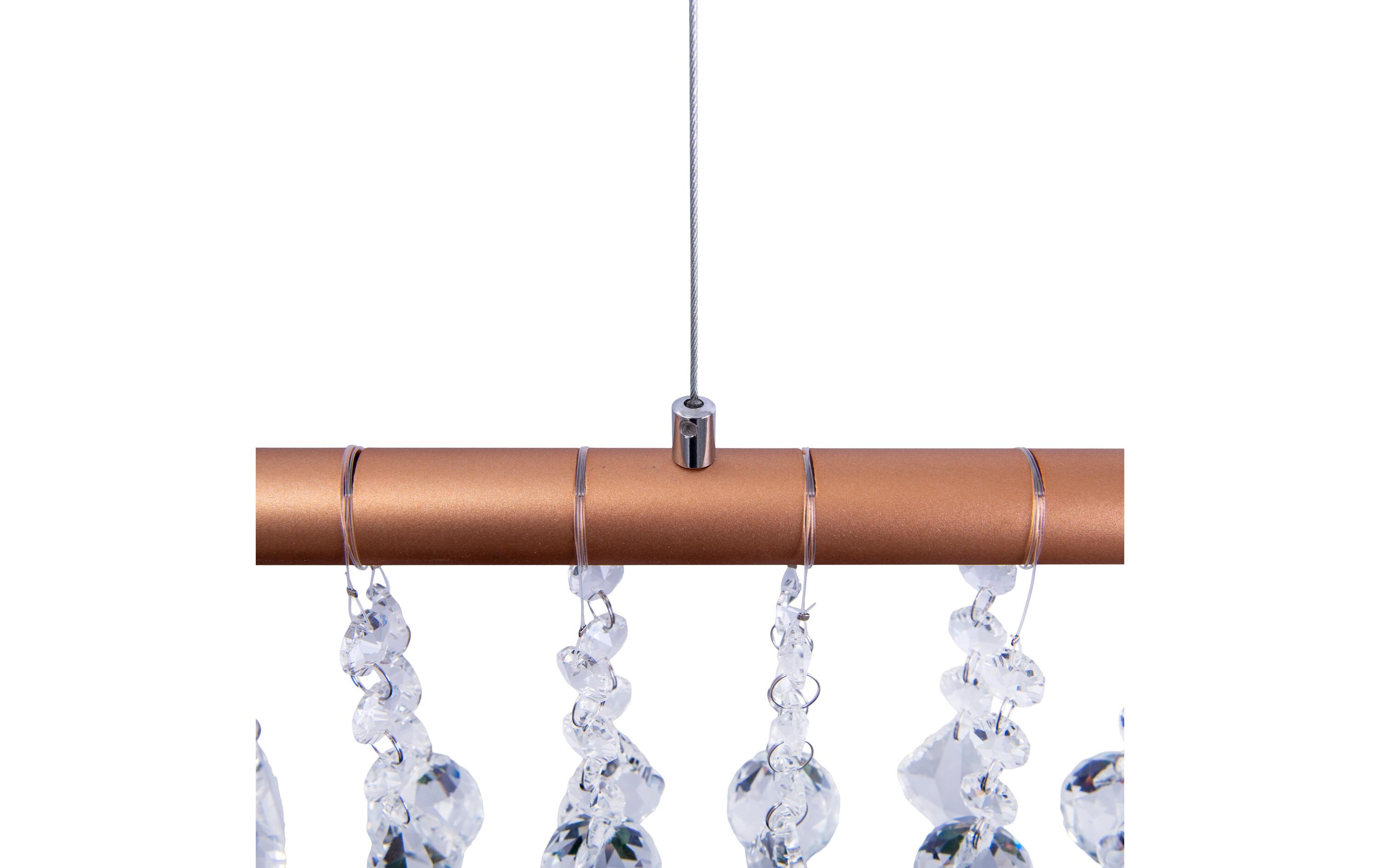 Pendelleuchte LED «Nobilis» - Gold<br>Dimmbare Hängeleuchte aus Eisen, Kristall, Aluminium und Kunststoff