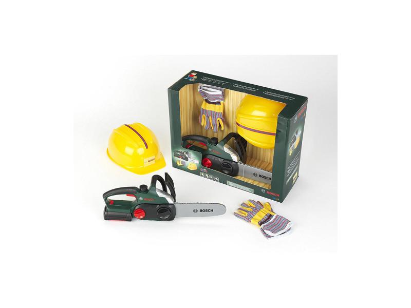 Klein-Toys Handwerker BOSCH Kettensäge mit Helm und Handsch Werkzeug-Set