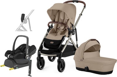 Cybex GAZELLE S Duovogn inkl. Maxi-Cosi CabrioFix Babybilstol & Base, Almond Beige/Taupe