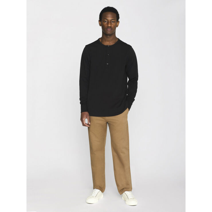 Knowledge Cotton Apparel BO long sleeve henley - GOTS/Vegan 1300