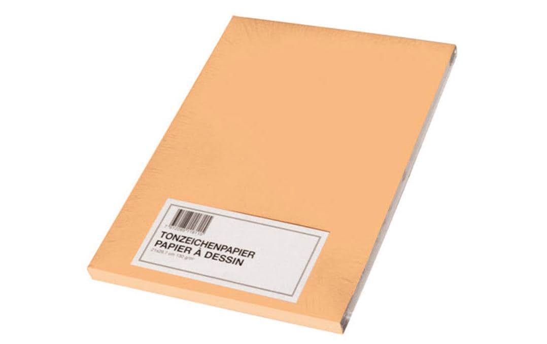Tonzeichenpapier A4, 130 g/m², 100 Stück, GoldgelbMattes Bastelpapier