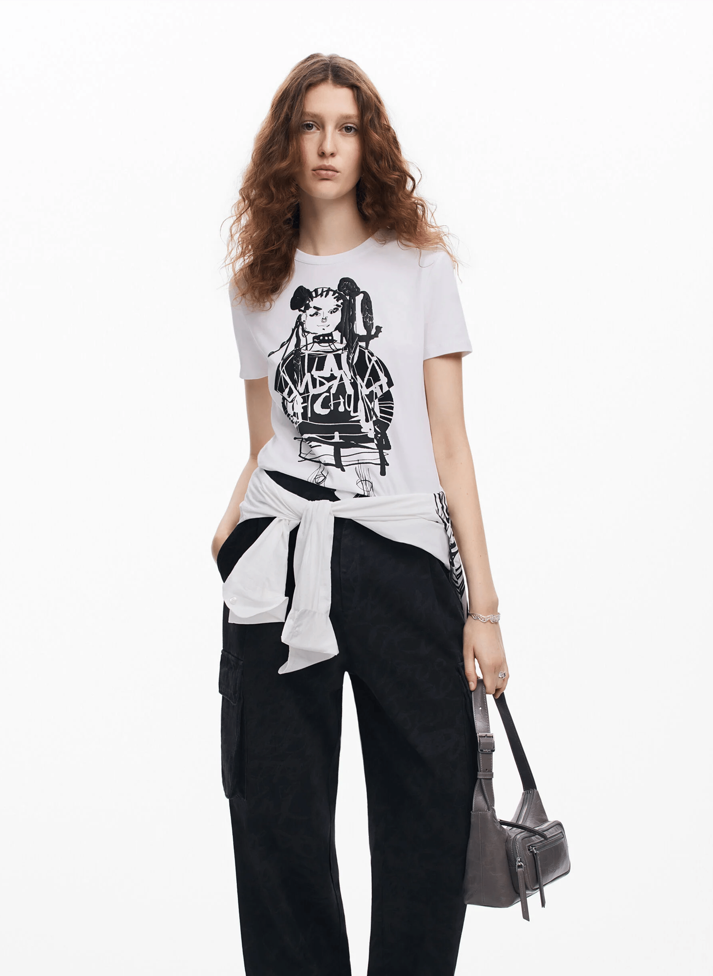 Tee-shirt imprimé en coton mélangé | Blanc