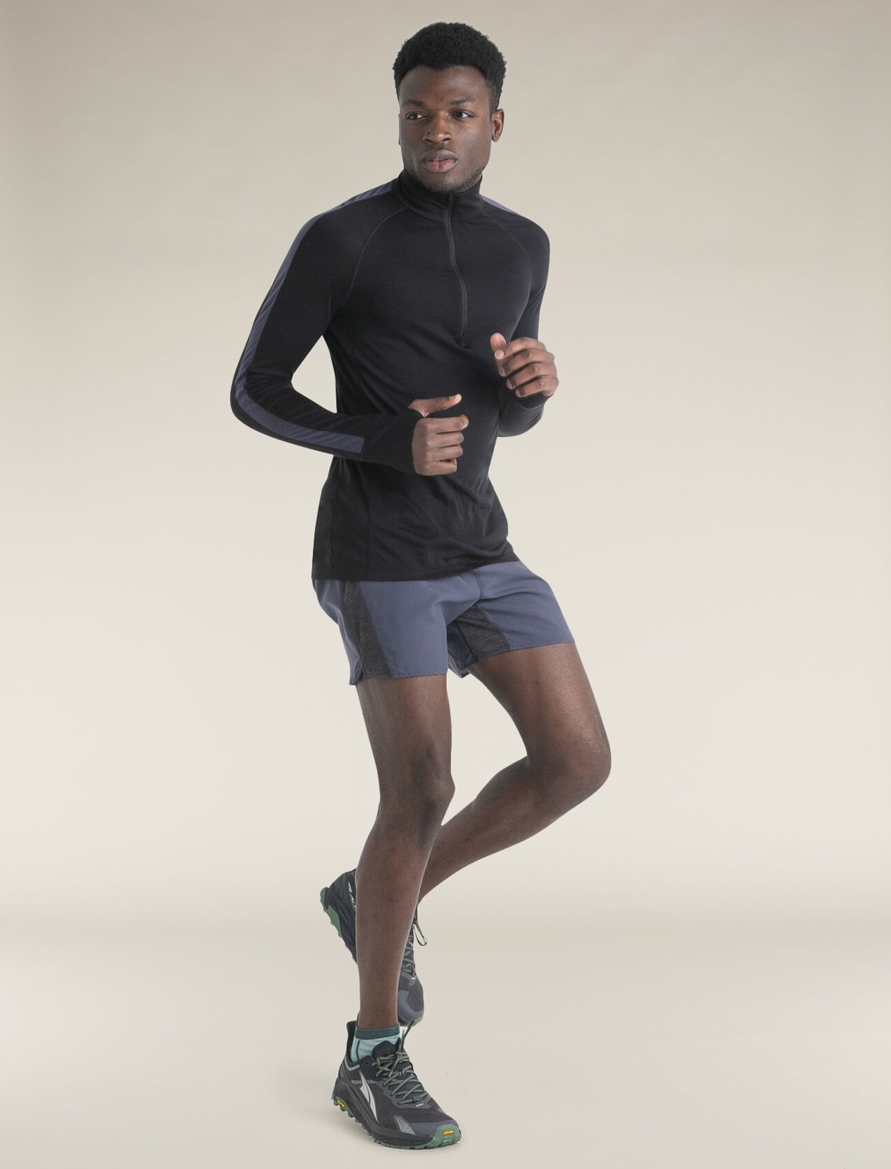 Merino 125 ZoneKnit LS Half Zip Herre Black/Graphite