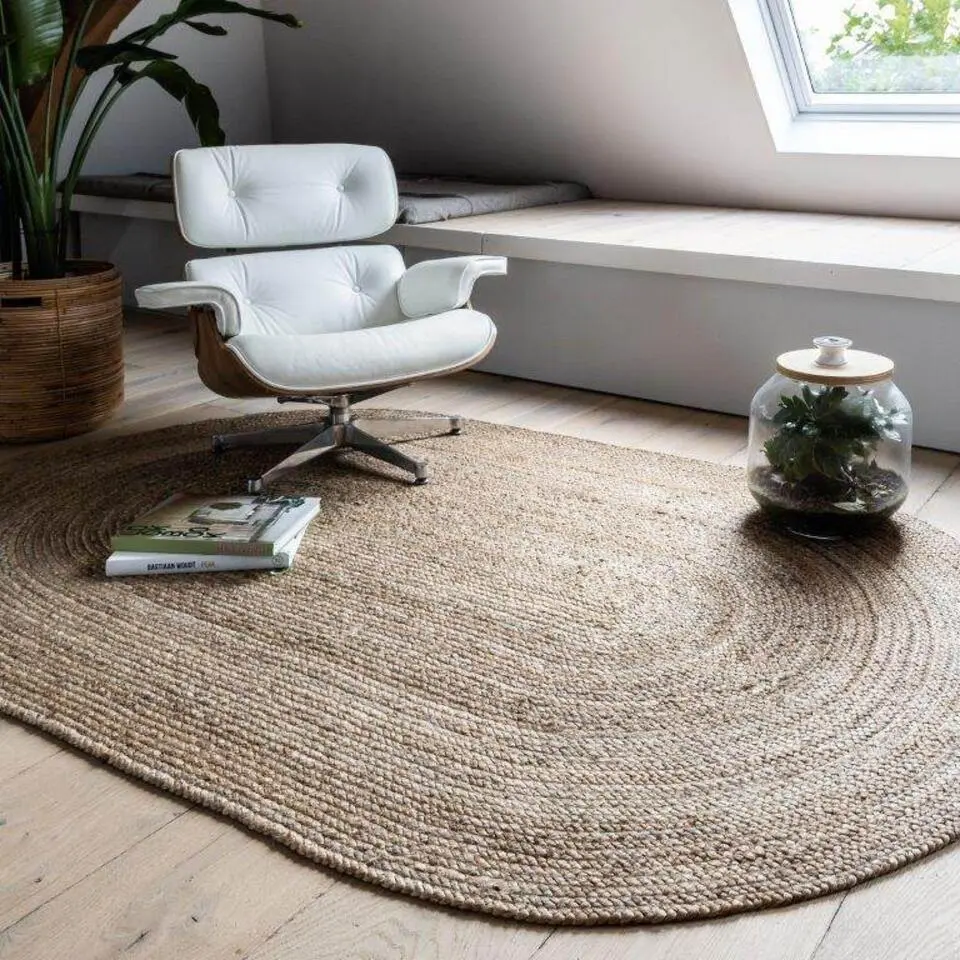 Interieur05 EVA Interior ovaal vloerkleed jute naturel - 120 x 180 cm