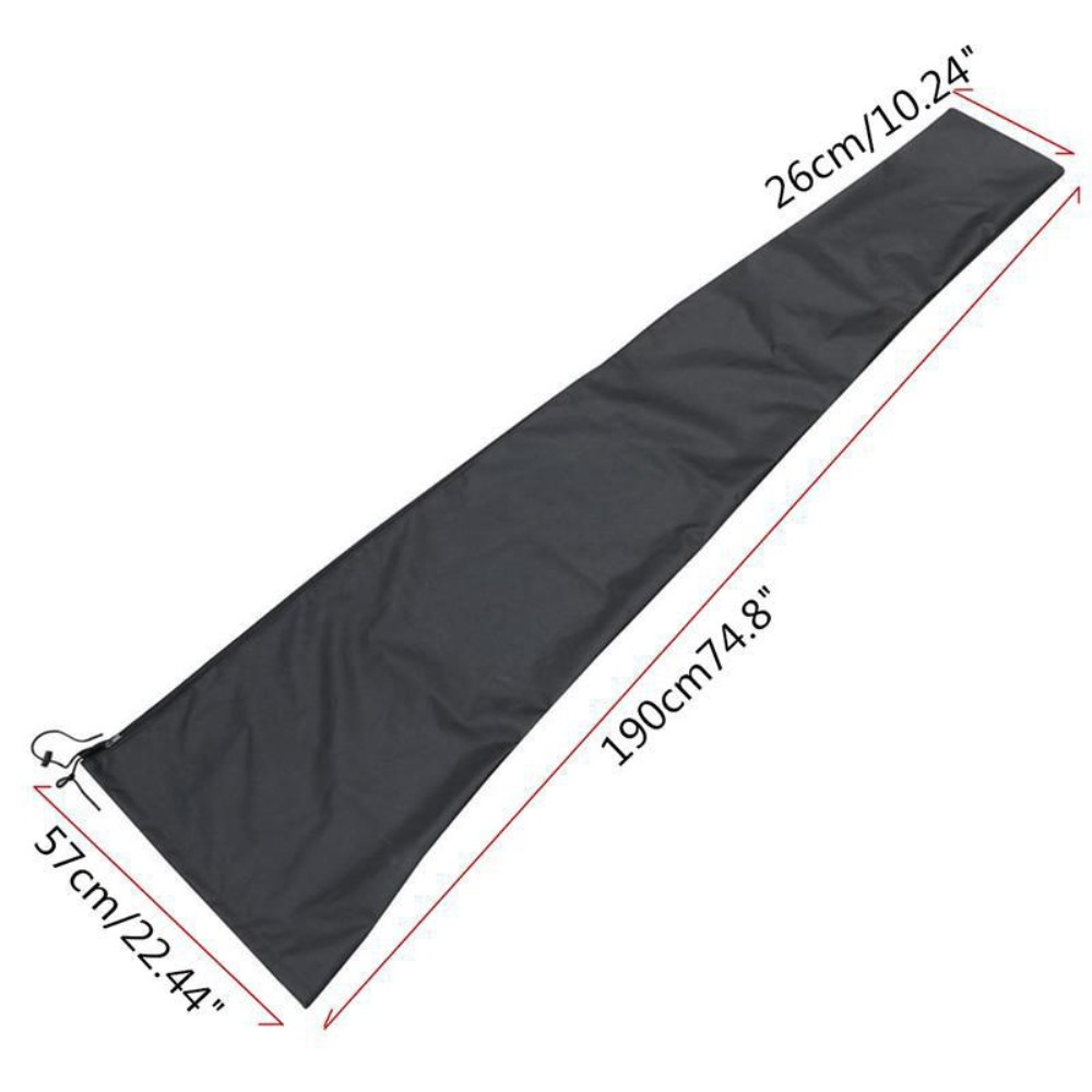 (183x45cm) Sonnenschirm Abdeckung Wasserdichte Abdeckplane UV-Schutz / Regenschutz / Winterfest - Schwarz