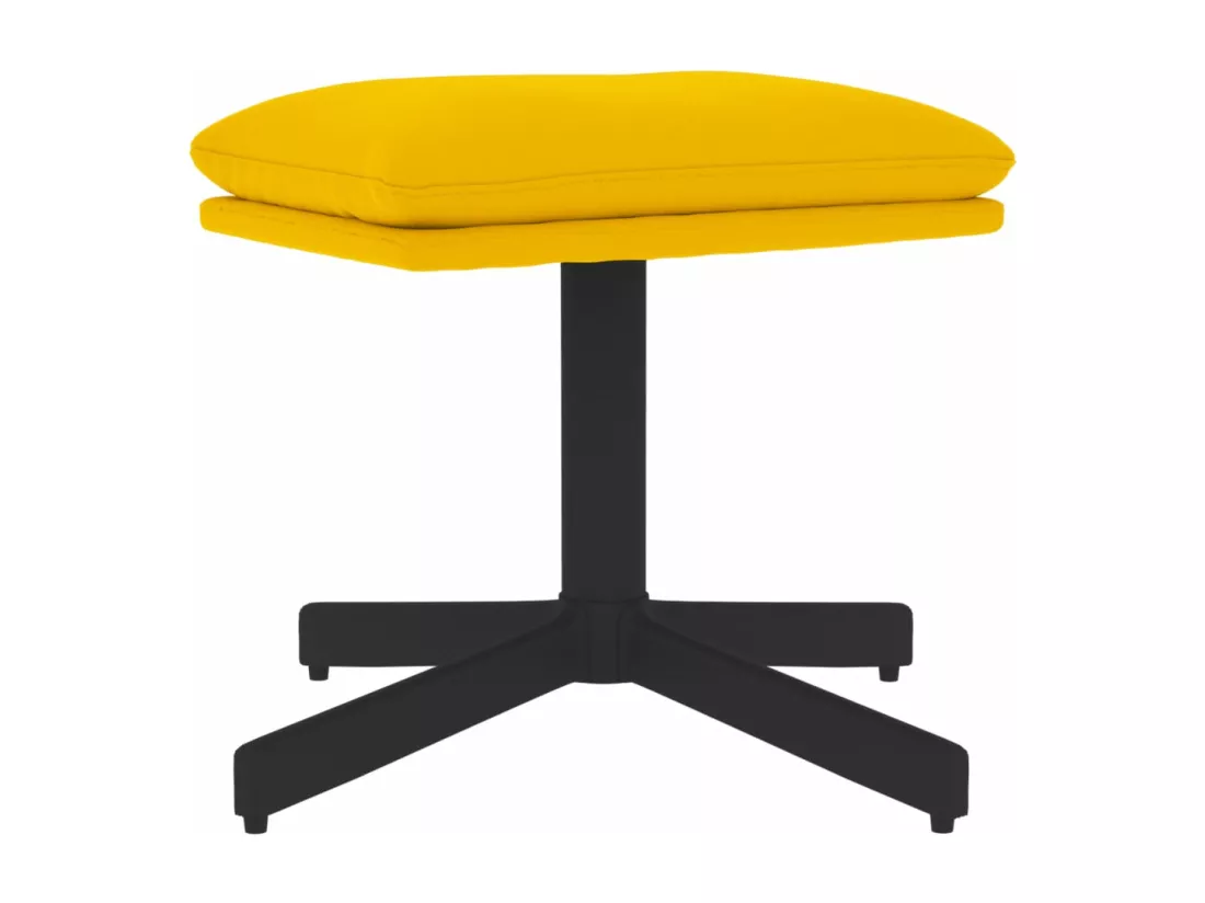 Repose-pied Jaune moutarde 60x60x36 cm Velours