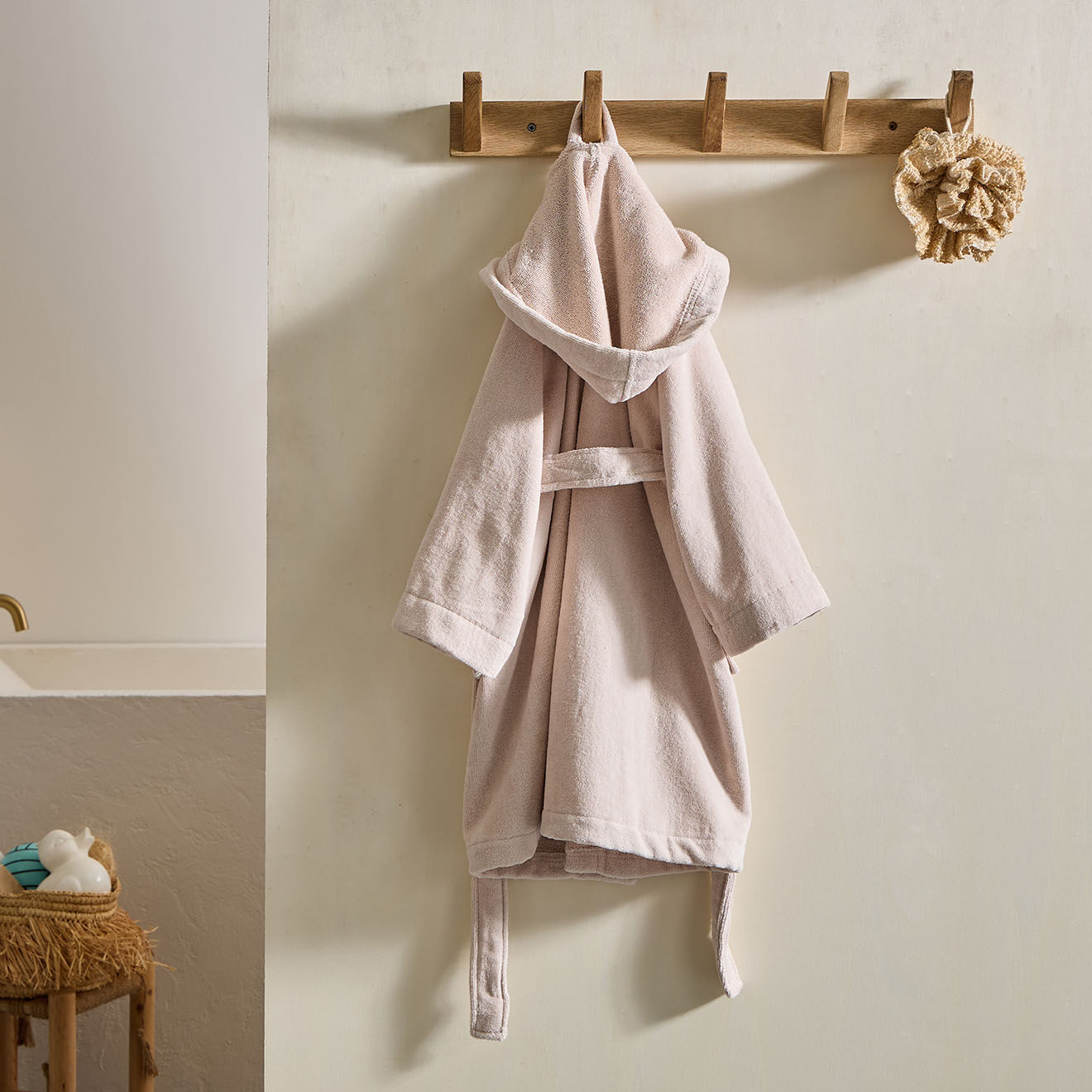 Soft by Perle de Coton Peignoir enfant à Capuche ficelle
