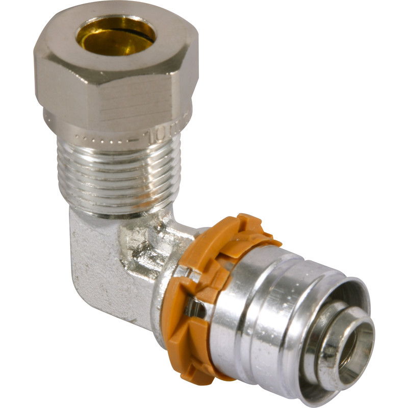 Uponor MLC pers kniekoppeling 90° verloop 3/8''-10x16mm