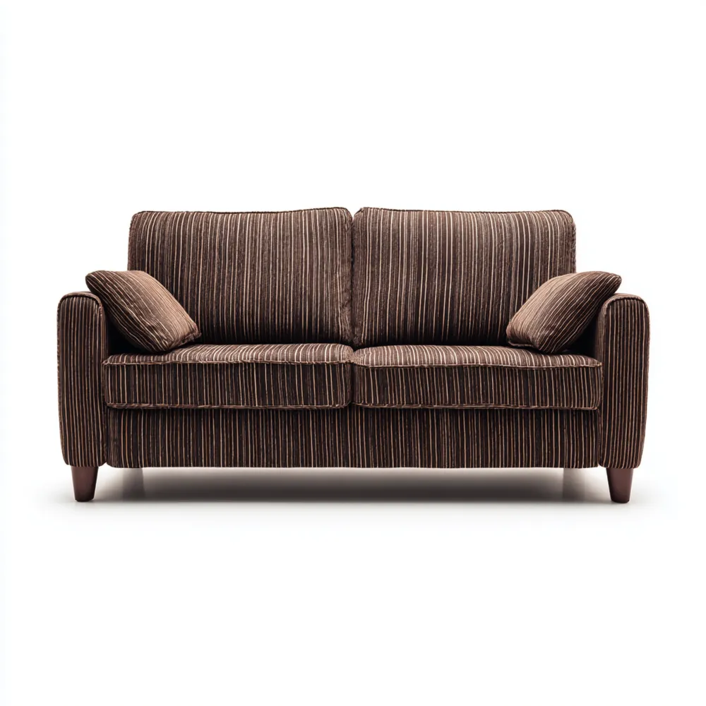 2-Sitzer-Sofa Stoff 180x85x80 cm - Braun Gestreift - Klassisches Desig