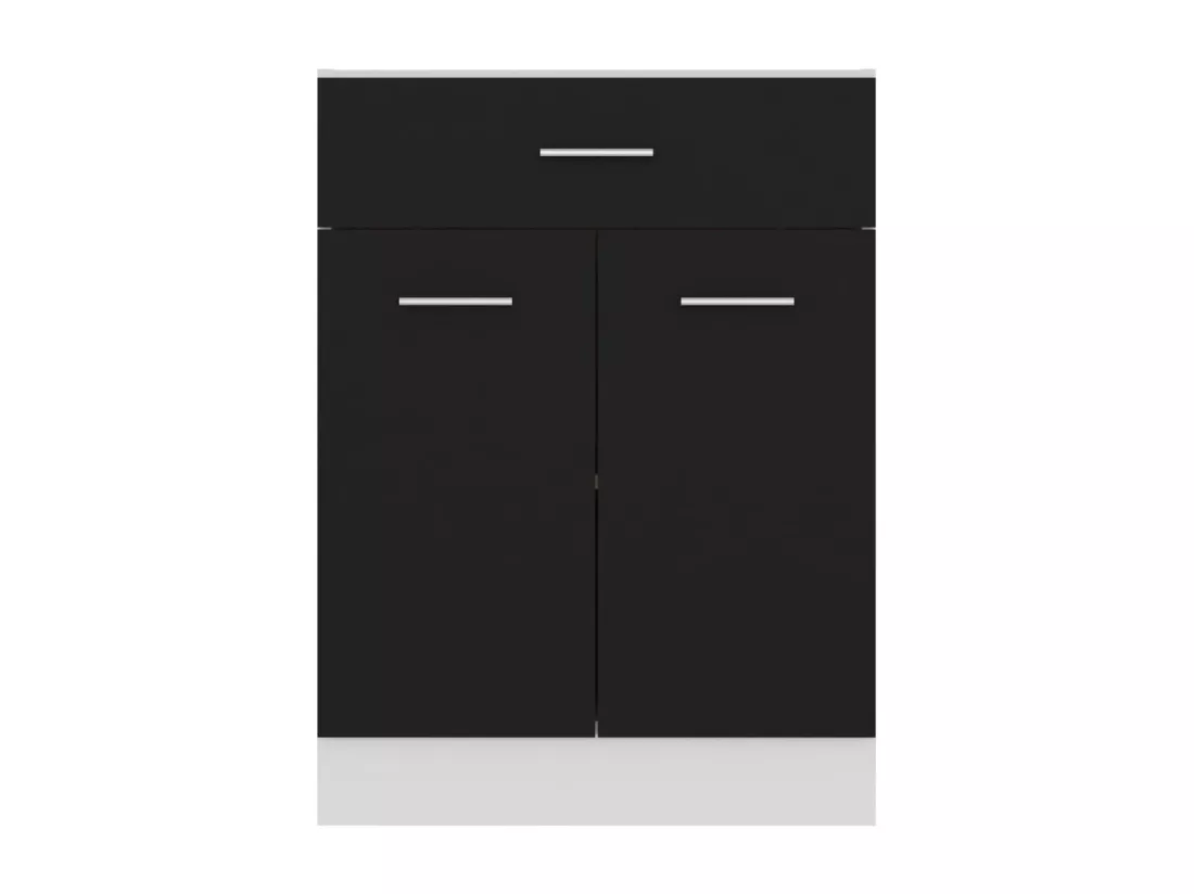 Armoire de plancher à tiroir Noir 60x46x81,5 cm Bois ingénierie