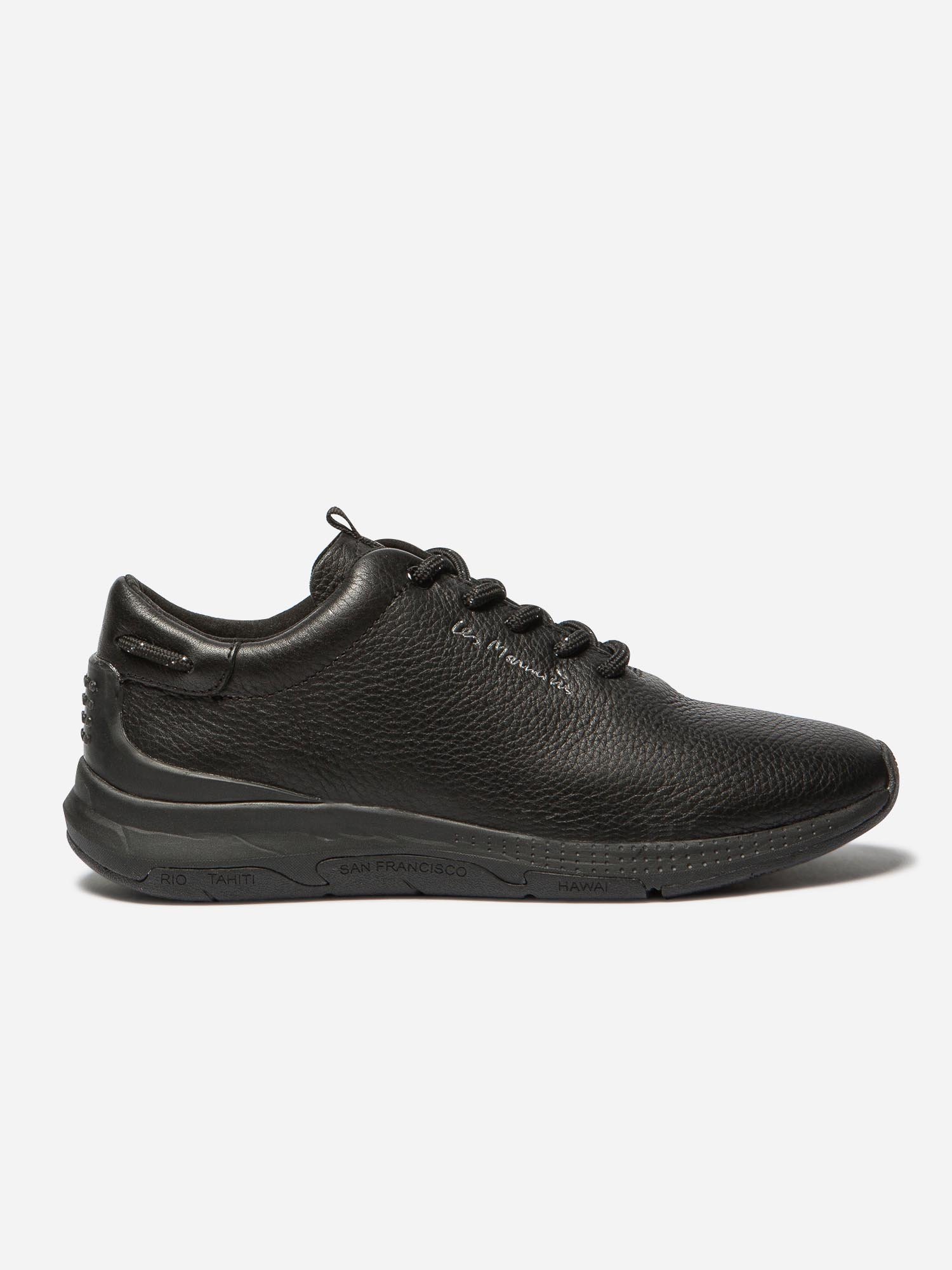 Tennis Femme Confort Cuir Noir