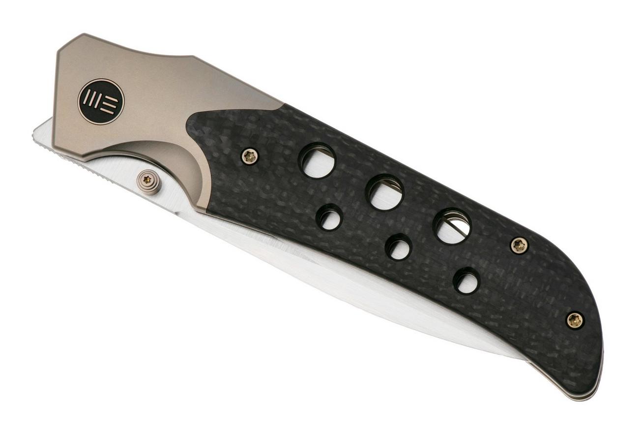 WE Knife Guthrie WE23072B-2 Satin Champagne Titanium, Twill Carbon Inlay, zakmes, Jason Guthrie Design