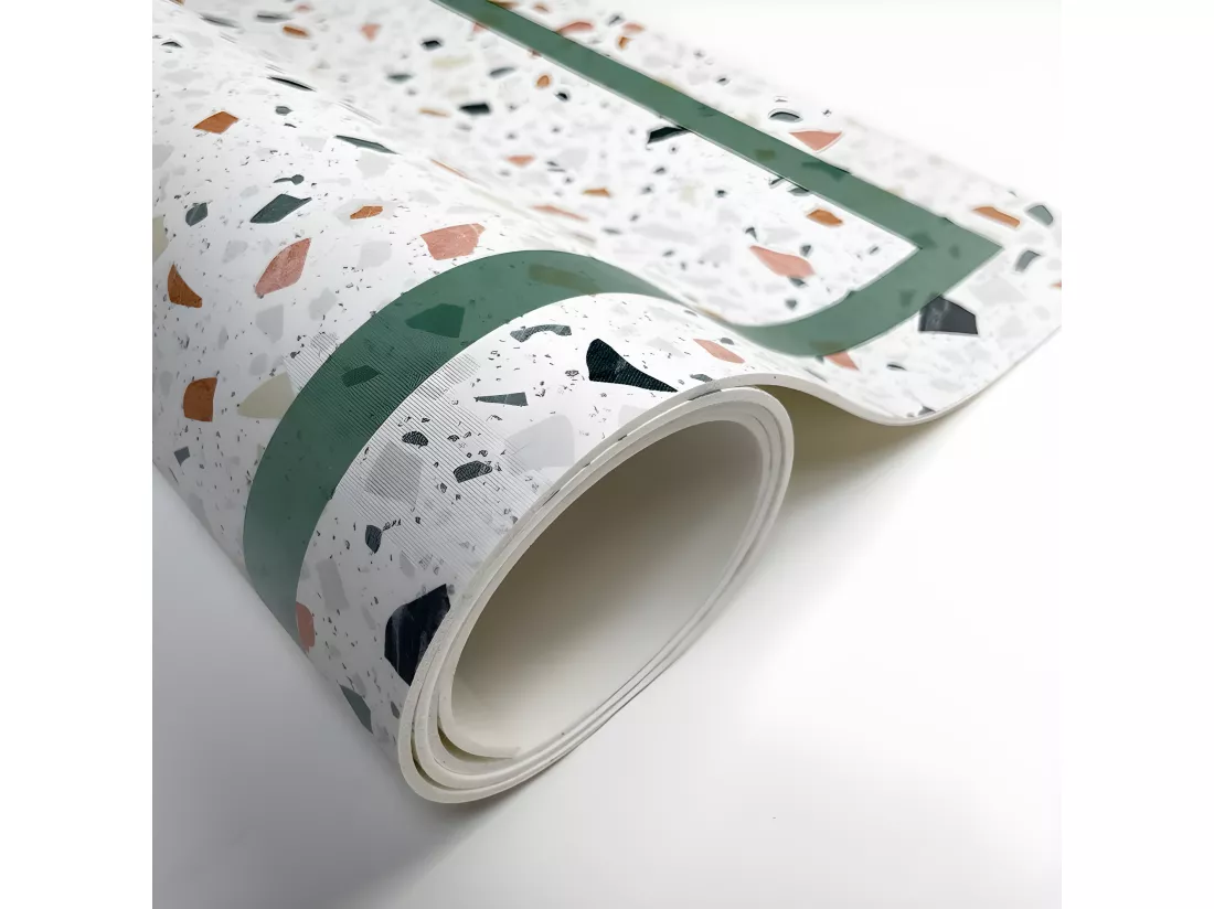 Tapis Vinyle Large l120xH200cm - Terrazzo Dolce - Vinyle