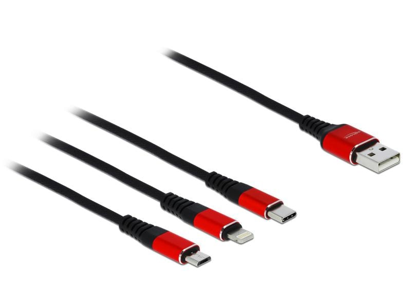 Delock USB-Ladekabel 3-in-1 USB A - Lightning/Micro-USB B/U Delock USB Ladekabel 3 in 1 für Lightning / Micro USB / USB Type-C 1 m