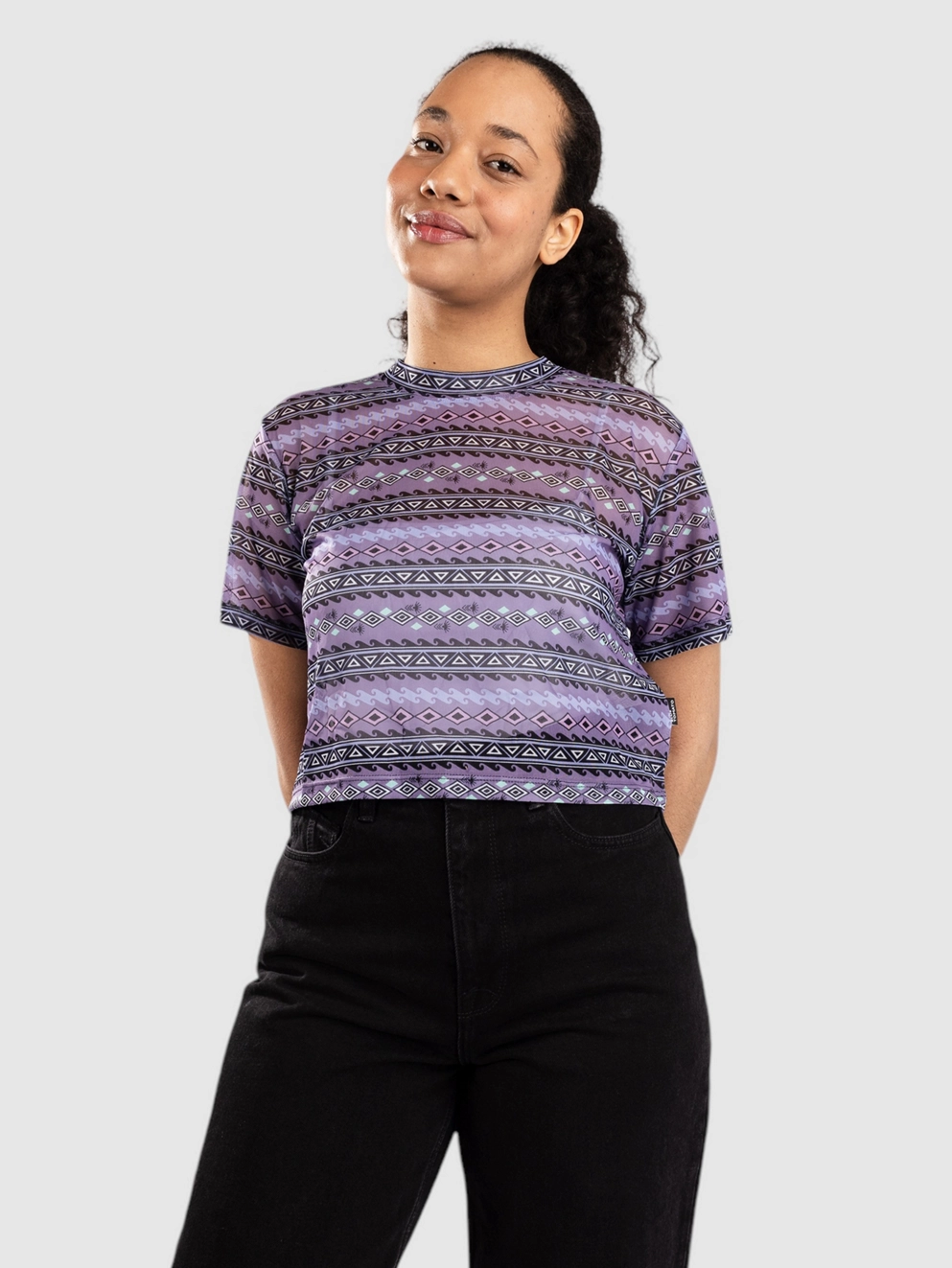 Blue Tomato Mesh T-Shirt purple geo