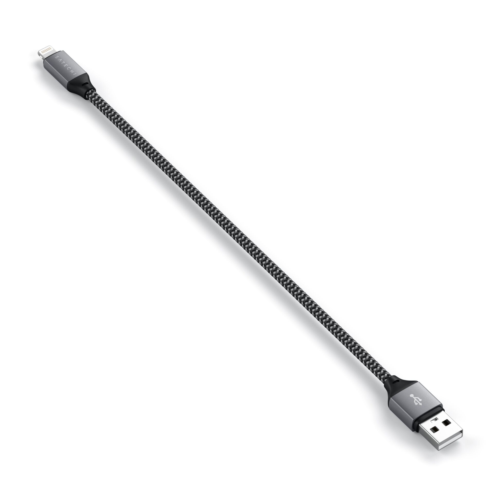 (25cm) 15W USB A auf Lightning Ladekabel Nylon MFi Datenkabel (ST-TAL10M) - Space Grey (Grau)