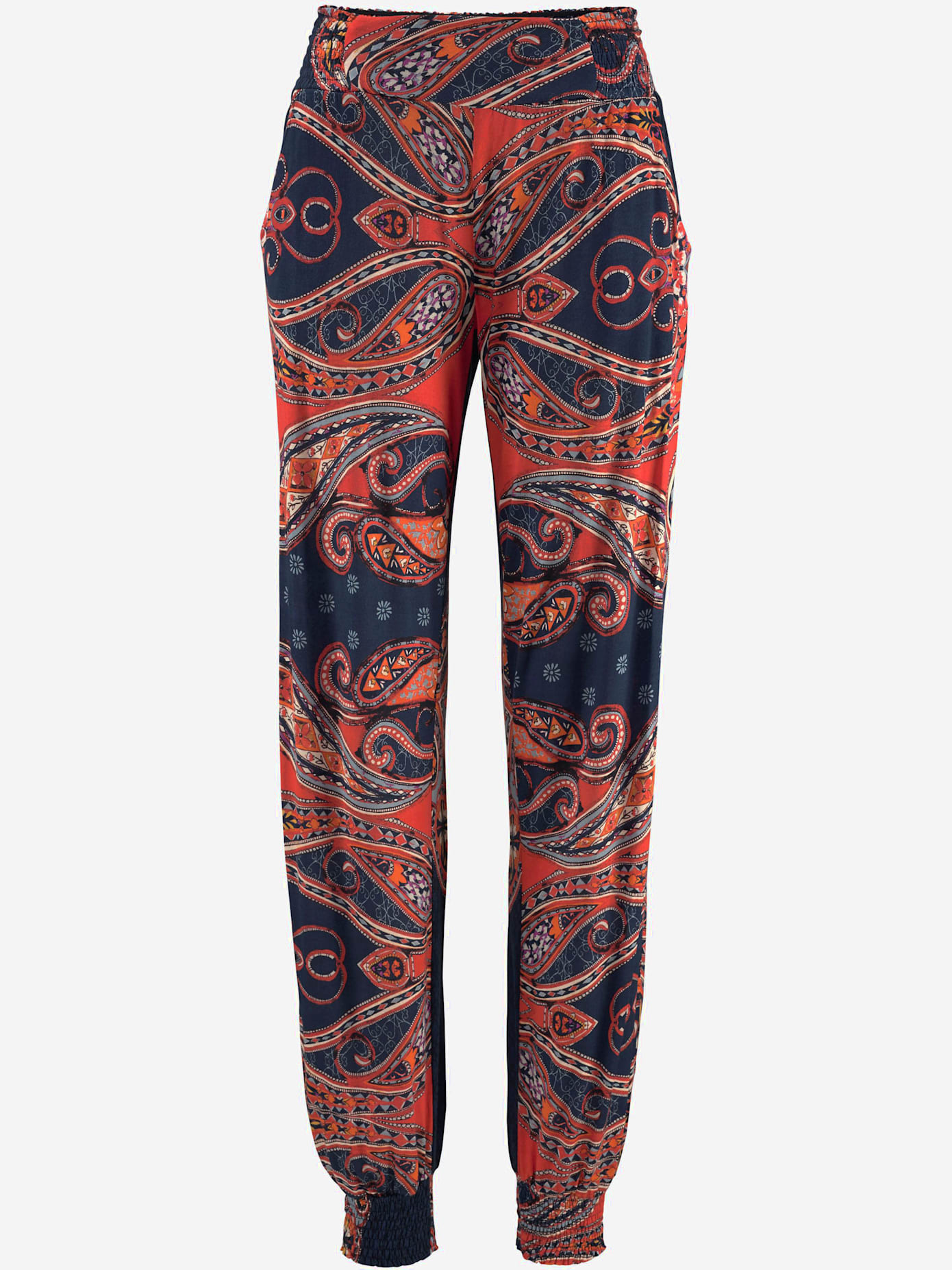 Pantalon de plage pantalon en tissu léger avec imprimé ethnique