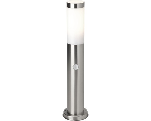 Sensor-geactiveerde buitensokkellamp, 1-lichts, H 45 cm, Dody roestvrij staal/wit