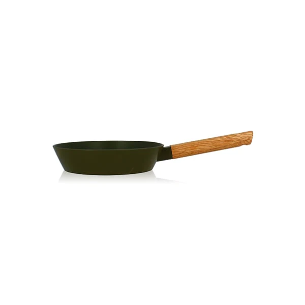 Poêle Ector induction aluminium revêtu manche en bois 20 cm vert Ogo