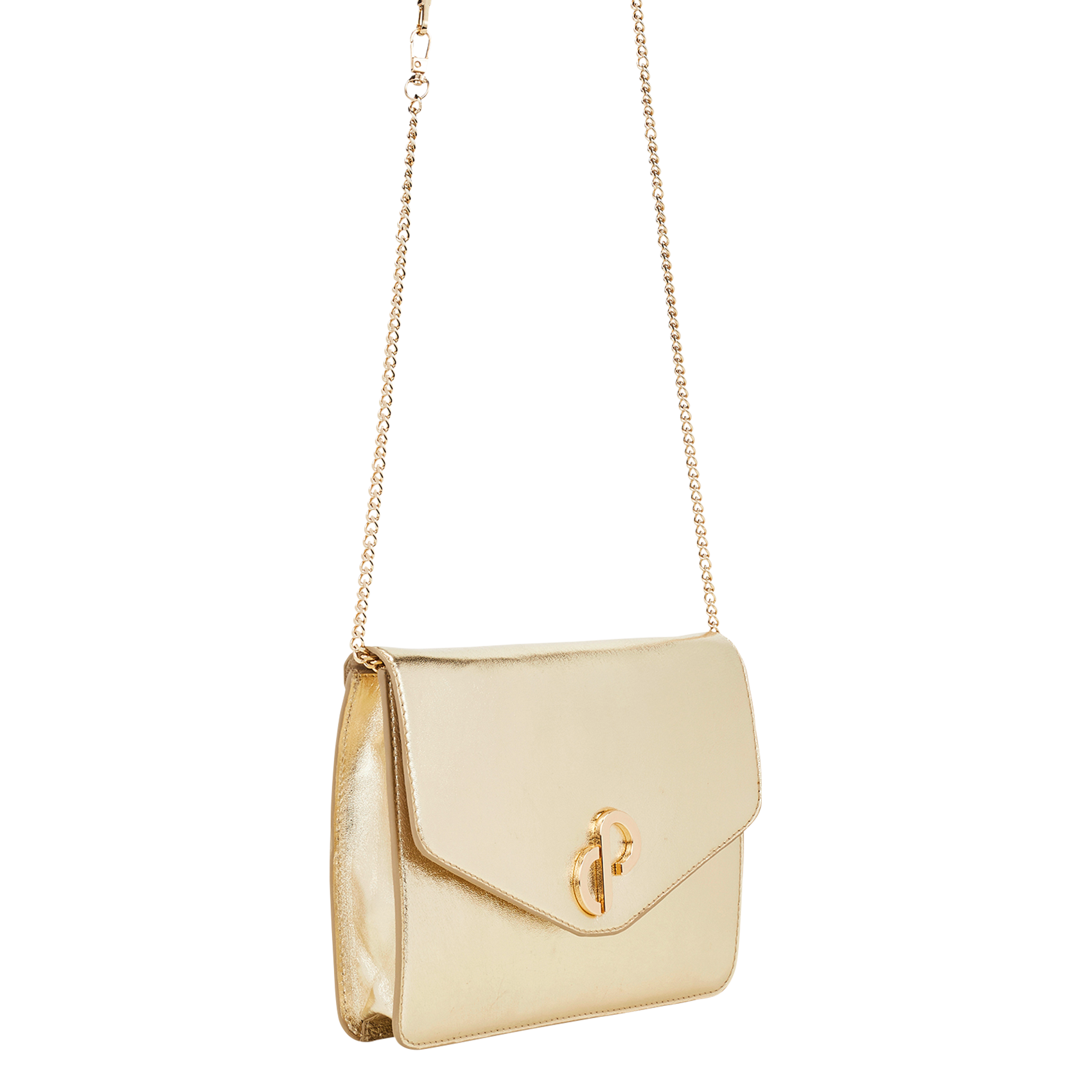 ALIETA - Pochette en cuir métallisé | Doré