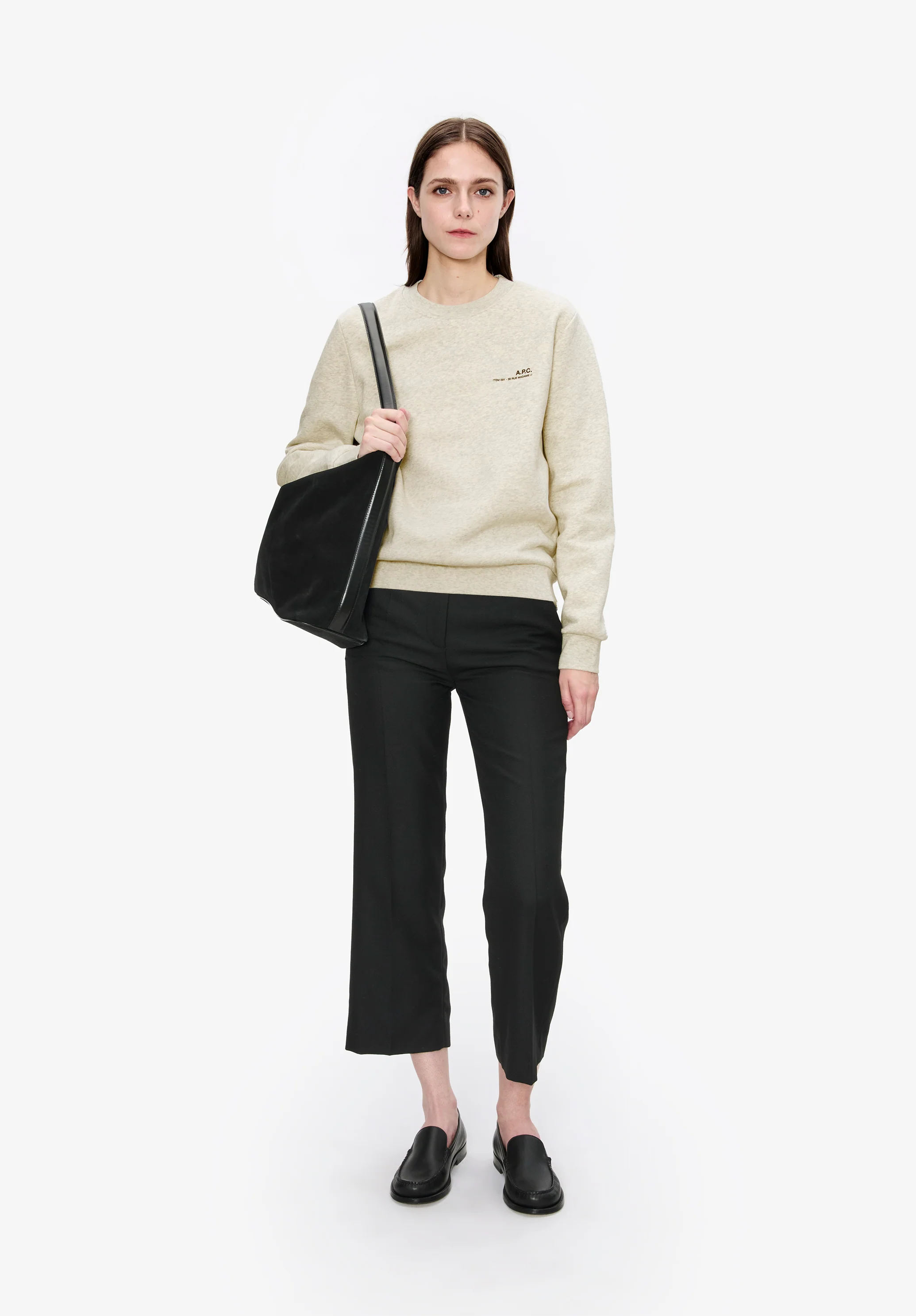 Sweat standard item unisexe - Ecru chine / marron