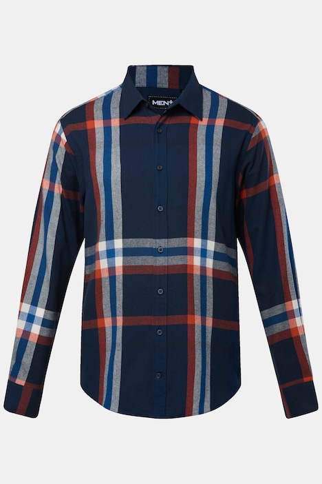 Men+ Karo-Flanellhemd, Langarm, Kentkragen, Modern Fit, bis 8 XL