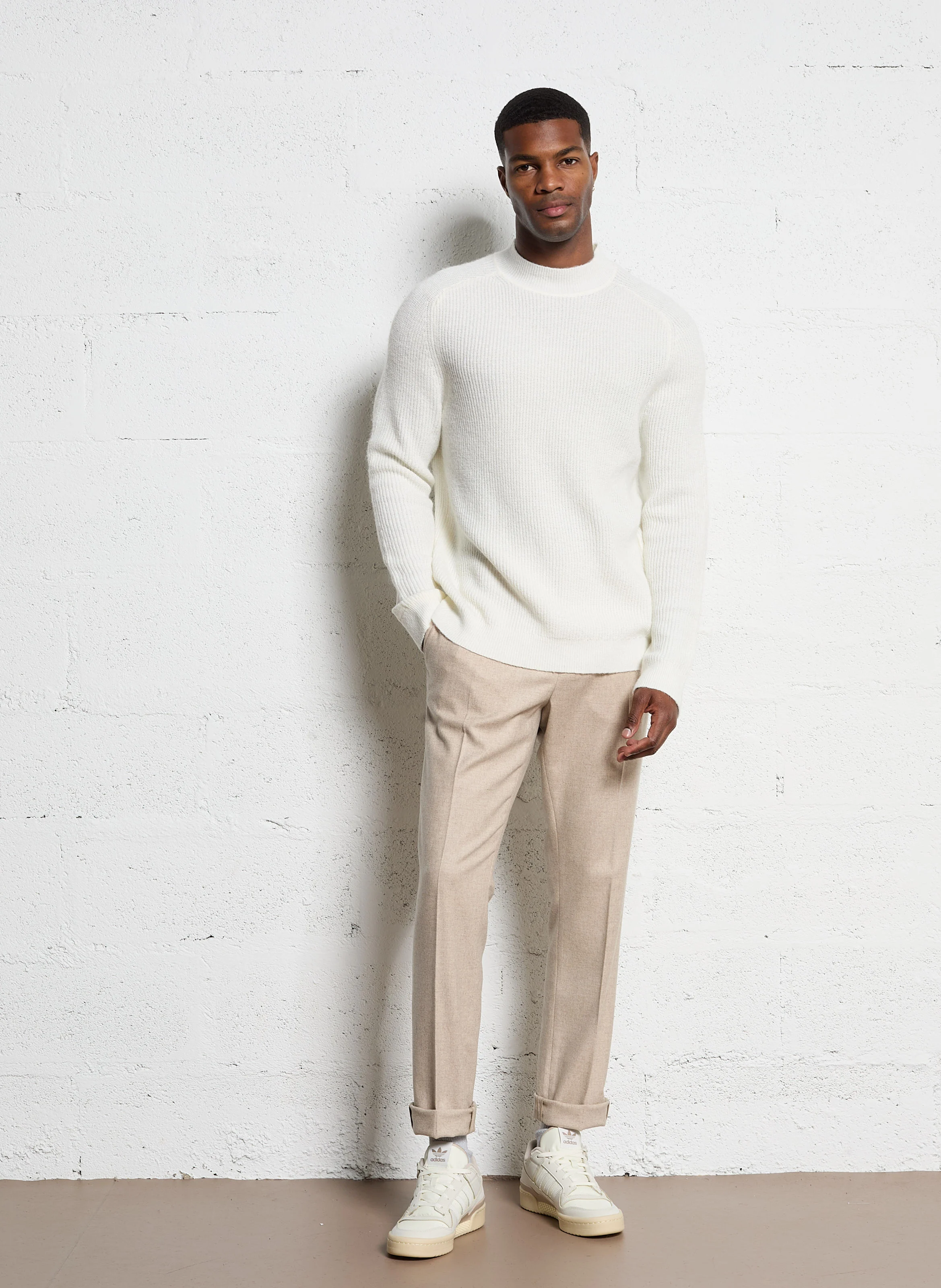 Pantalon droit| Beige