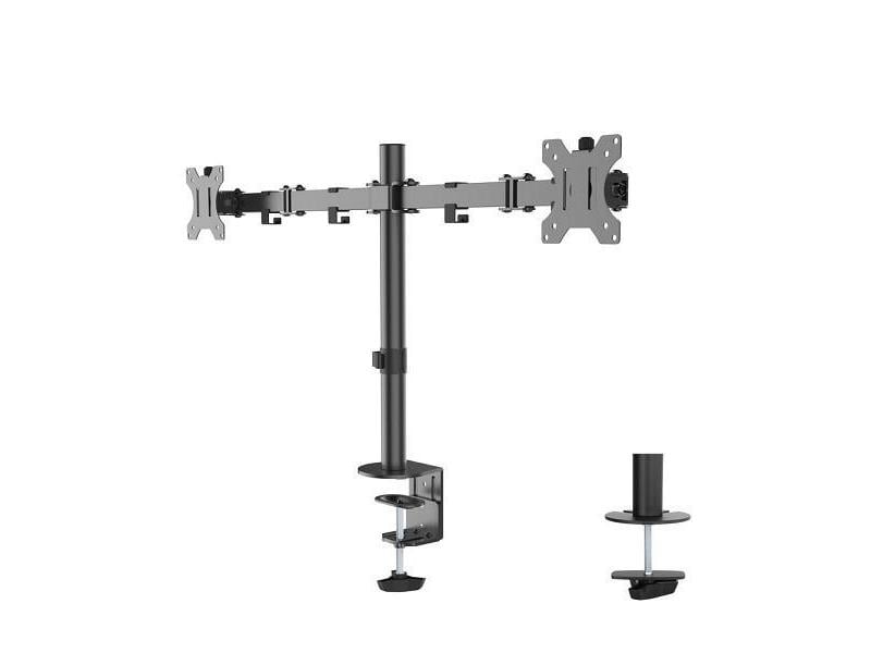 NEOMOUNTS Tischhalterung FPMA-D550DBLACK bis 16 kg – Schwar Tischhalterung für zwei Flachbildschirme bis 32