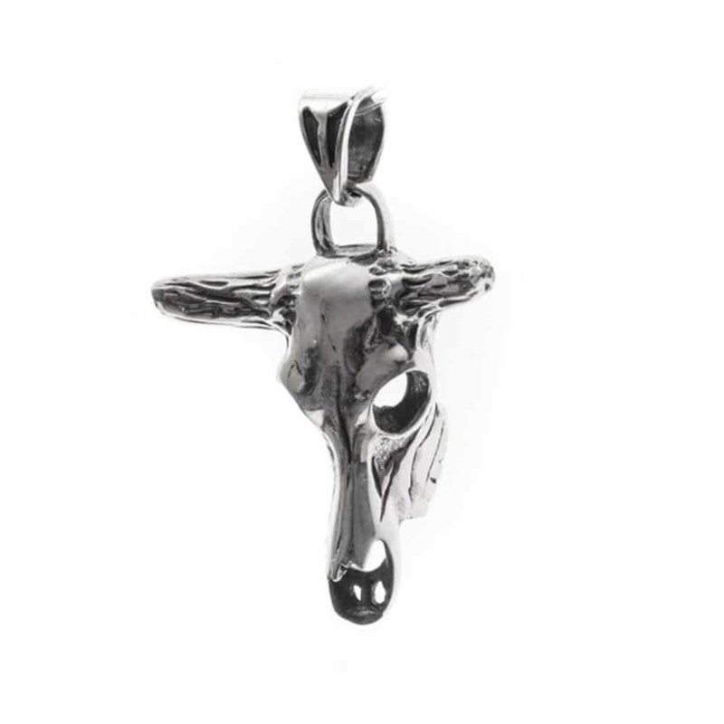Tête De Buffle Pendentif Argent Rock