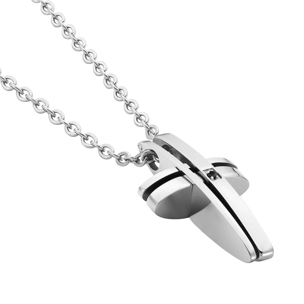 Collier Ruya Acier Blanc Oxyde De Zirconium