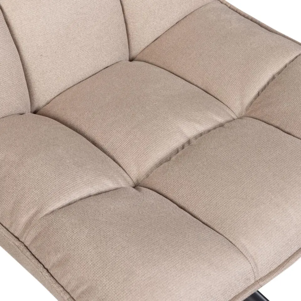 WOOOD Jouke Draaifauteuil - Polyester - Zand - 97x70x85