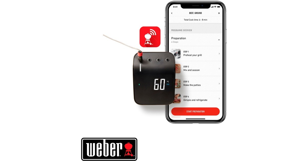 WeberConnect Smart Grilling Hub thermometer  (Zwart, WLAN en Bluetooth)