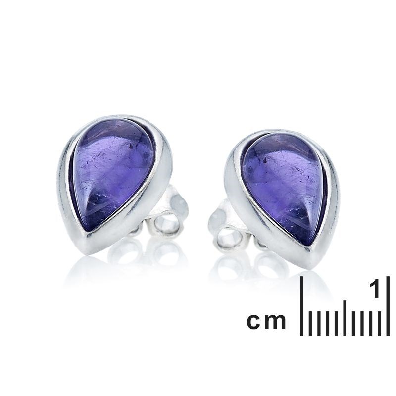Boucle d'oreille argent 925 Amethyste naturelle