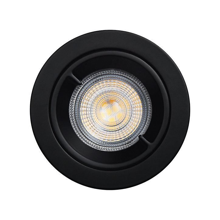 Spot à encastrer Caius LED GU10 Ø8,5cm IP44 345lm 50W 5.2W GoodHome blanc neutre noir
