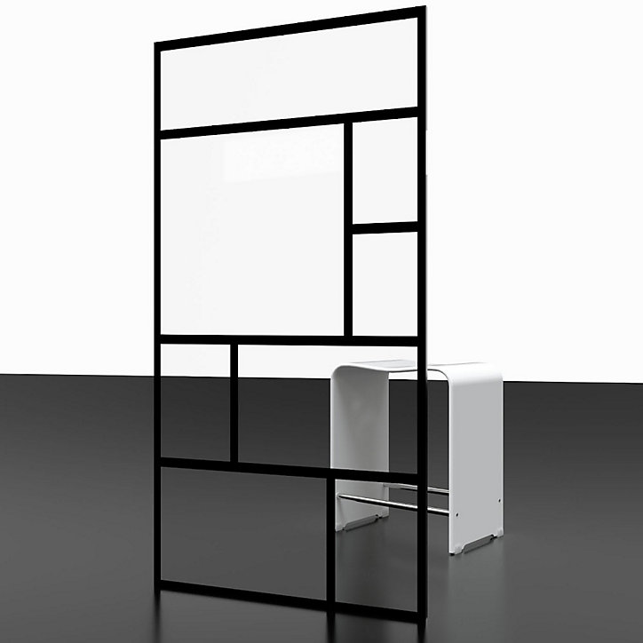 Paroi de douche fixe à l'italienne 140 x 200 cm NewStyle Schulte, Walk In style verrière atelier, verre de sécurité anticalcaire