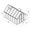 Drivhus 8,95 m² 367x244x229 cm