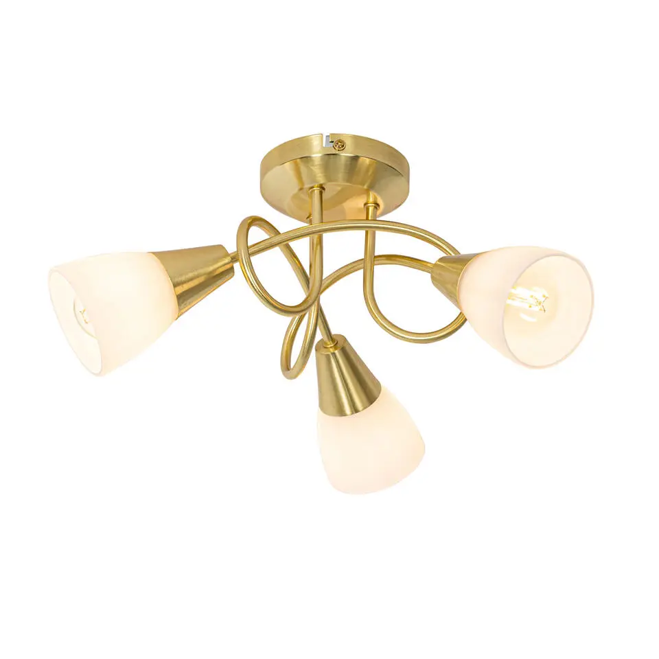 Qazqa plafondlampen inez goudkleurig e14