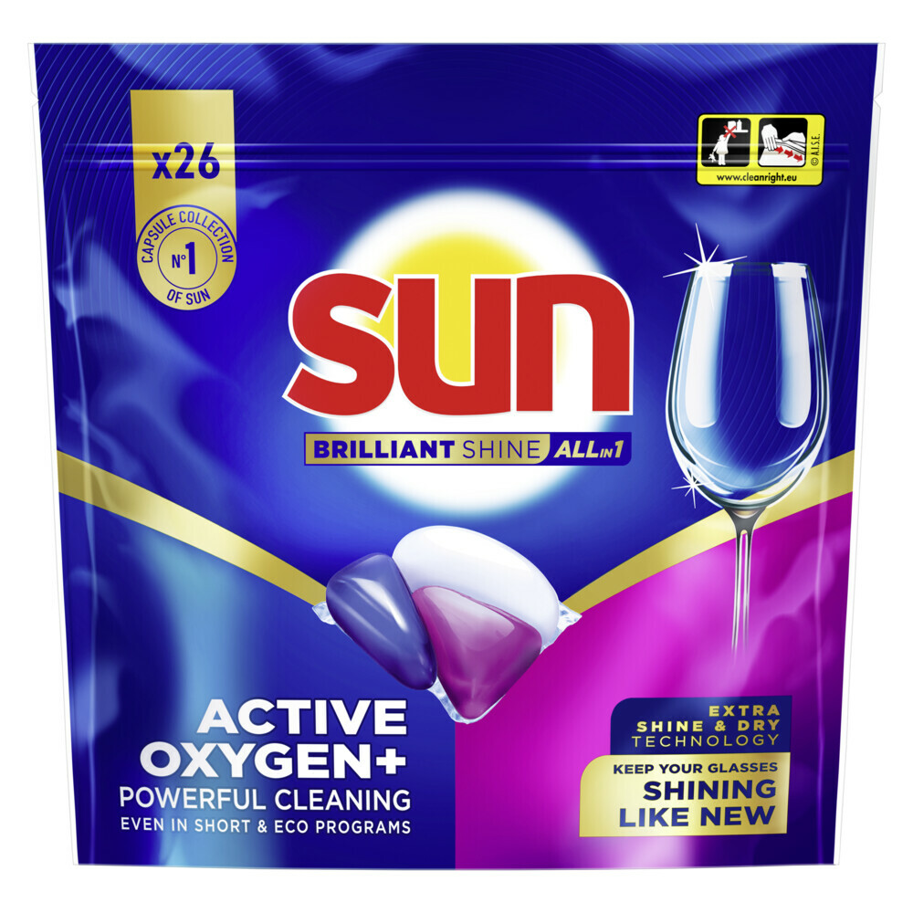 Sun Brilliant Shine All-in 1 Vaatwascapsules26 stuks