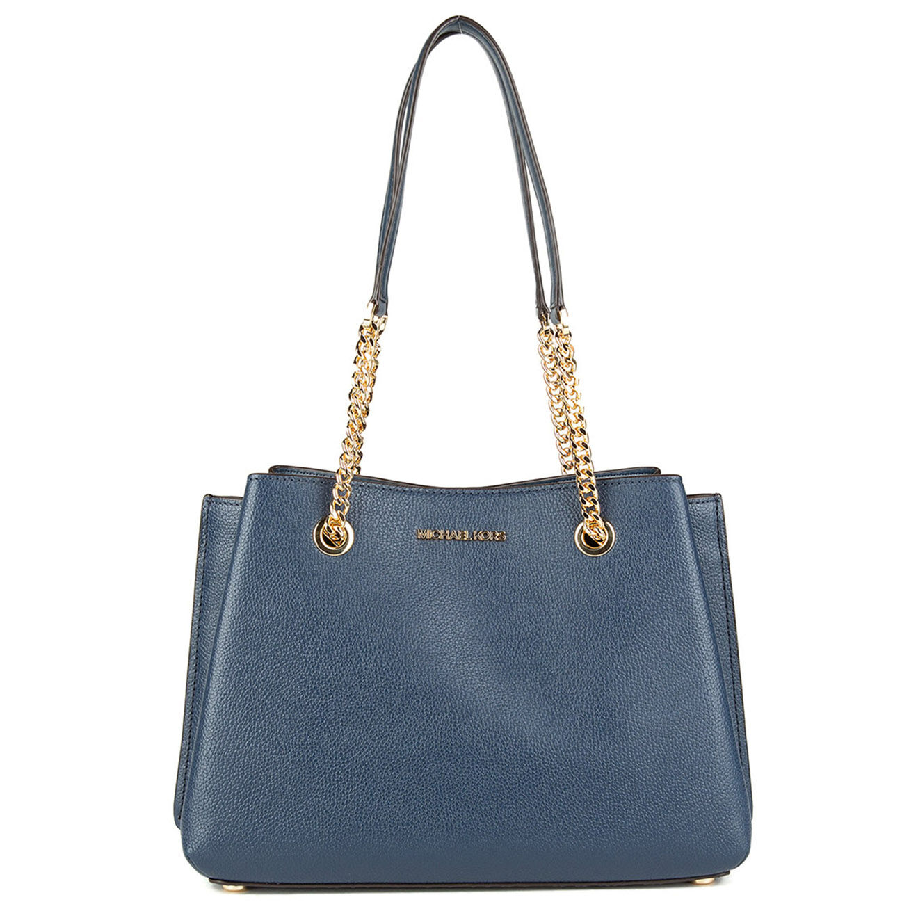 Michael Kors Sac porté épaule en Cuir Teagan bleu marine - 30x22x14 cm